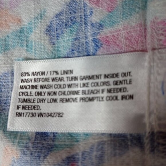 Girls' Short Sleeve Button-Down Linen Blend Shirt - Cat & Jack XL NWT - Picture 6 of 6